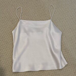 Alice and Olivia classics white beige silk blouse XS